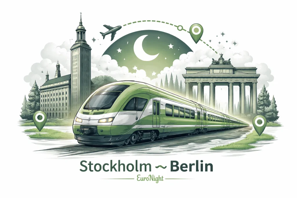 Stockholm–Berlin nattåg startar igen hösten 2026. Se tider, priser, sovvagnar och hur du bokar EuroNight till Berlin