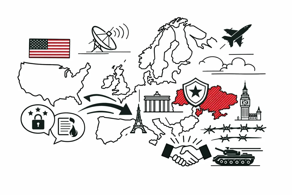 Europa diskuterar Ukrainas säkerhetsgarantier inför avgörande USA-samtal. Ett slutet möte avslöjar krav, farhågor och vilka röda linjer som inte får överskridas under förhandlingarna.