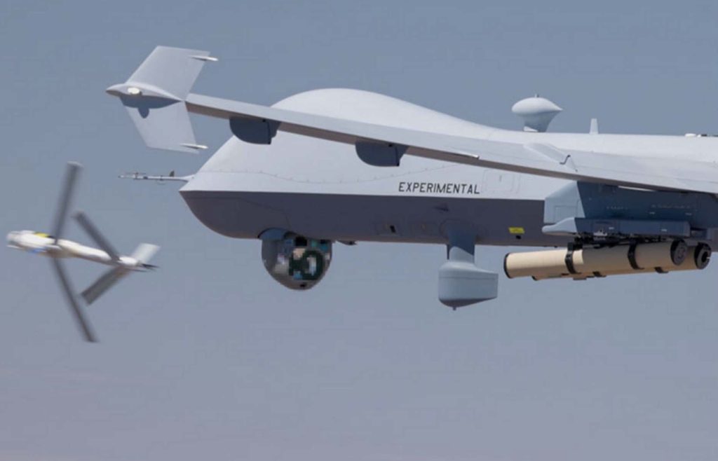 MQ-9A som bär loitering ammunition, exempel på modern drönarburen precisionsverkan