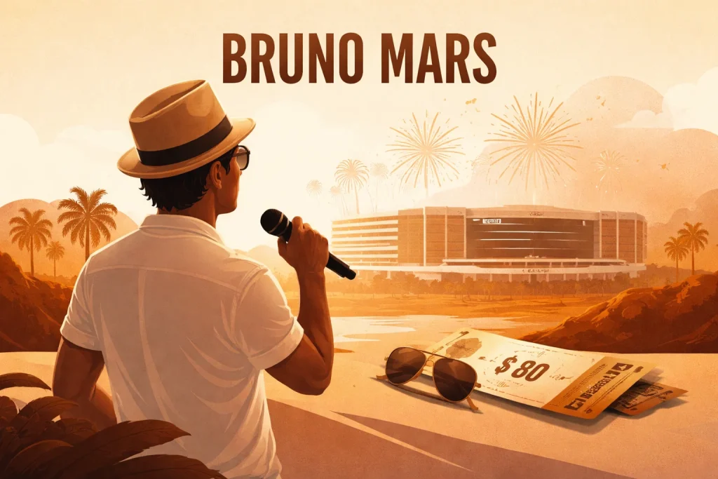 Hur köper du Bruno Mars-biljetter i Stockholm när Sverige-försäljningen öppnar Bruno Mars-biljetter släpps idag i Stockholm för Sverigekonserten på The Romantic Tour 2026. Se priser, arena, officiella säljare och hur du säkrar platser till Bruno Mars i Sverige.