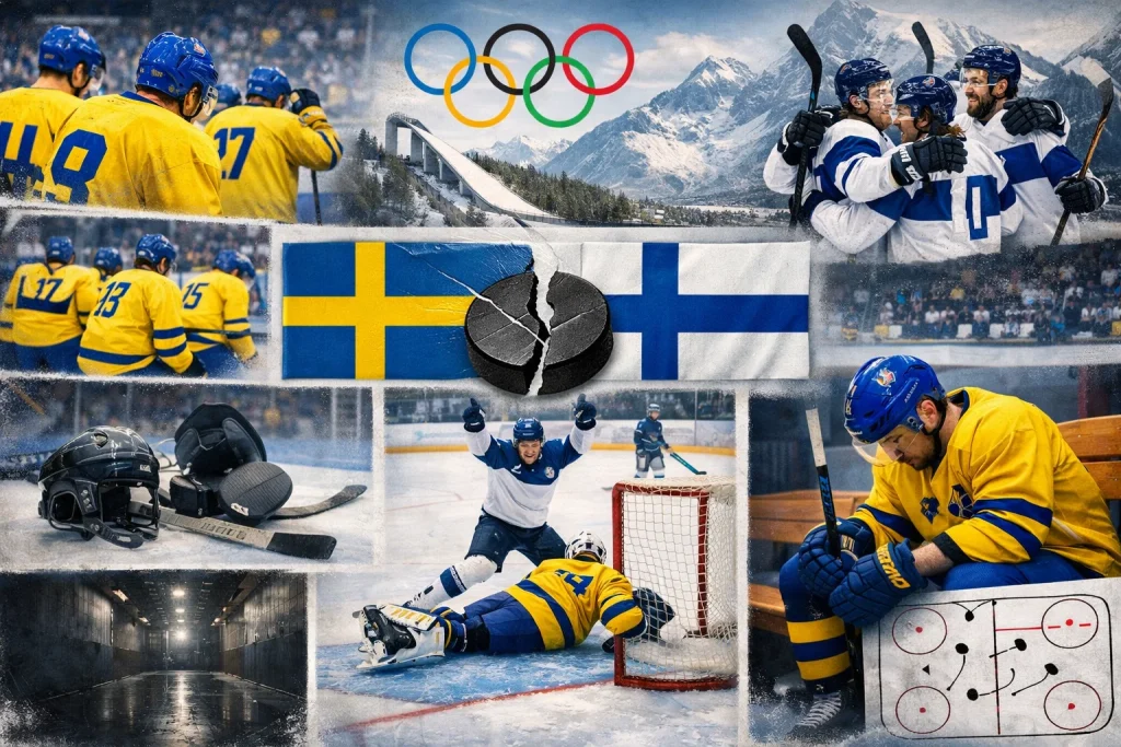 Sverige föll mot Finland i OS-hockeyn vid sverige milano cortina 2026. Förlusten i Sverige–Finland i OS-hockey 2026 pressar Tre Kronor i gruppspelet.