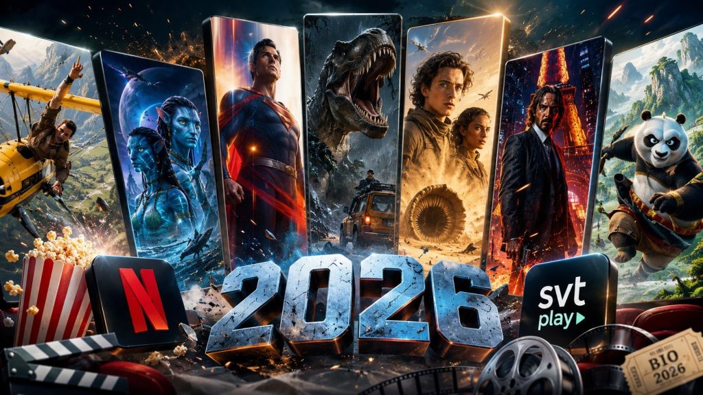 Filmer och serier 2026 – topp på Netflix, SVT Play och bio