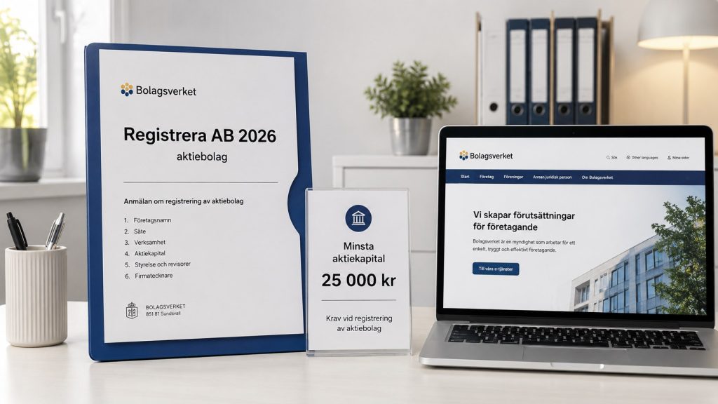 Registrera AB 2026: så gör du hos Bolagsverket och därför krävs 25 000 kr