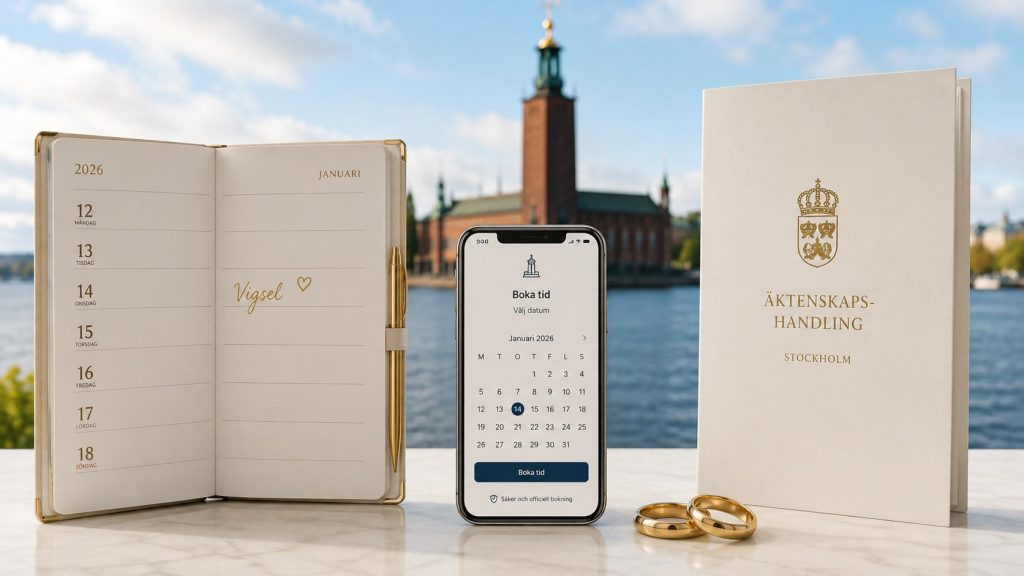 Civilvigsel i Stockholm 2026 – Stadshuset, parker, kostnad, bokning och regler