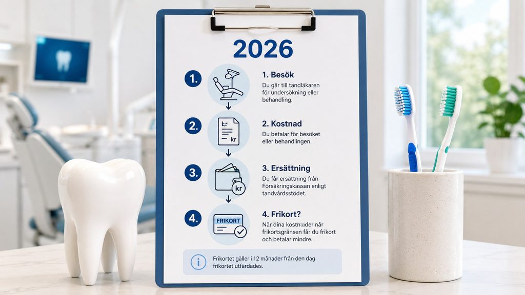 Frikort för tandvård 2026 – belopp, regler och så fungerar högkostnadsskyddet