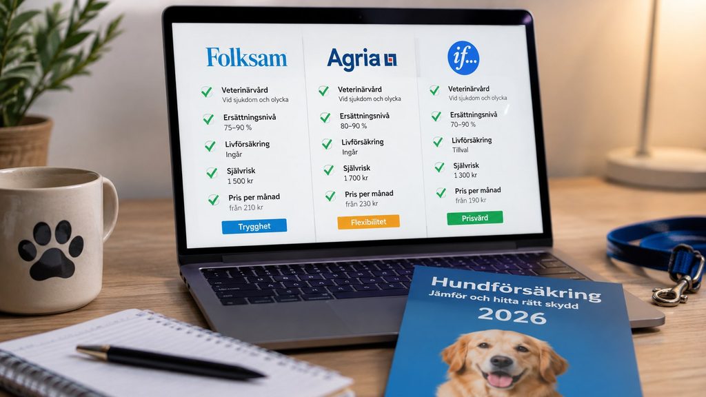 Hundförsäkring 2026 – Folksam, Agria och If jämförda: skydd, självrisk och ersättning