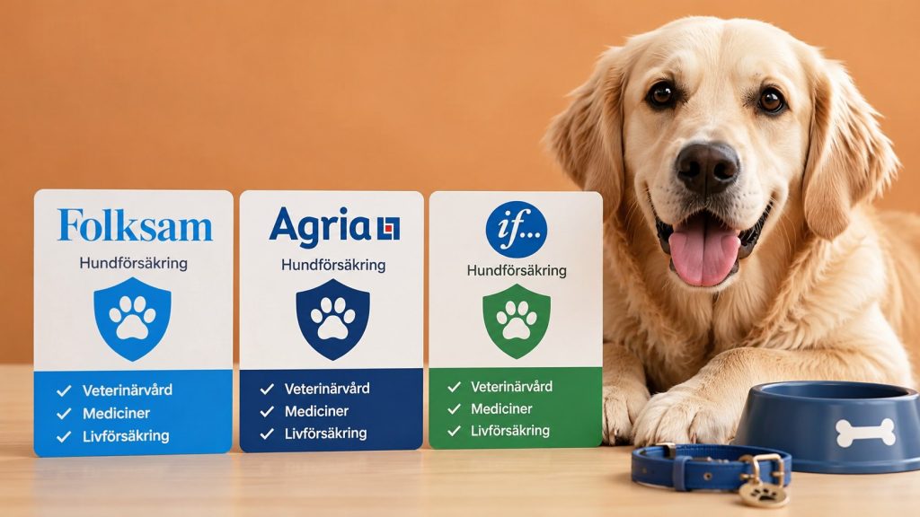 Hundförsäkring 2026: jämför Folksam, Agria och If – veterinärvård, självrisk, ersättningsnivåer, medicin och viktiga undantag innan du väljer skydd för din hund. Se vad som skiljer bolagen åt vid val.