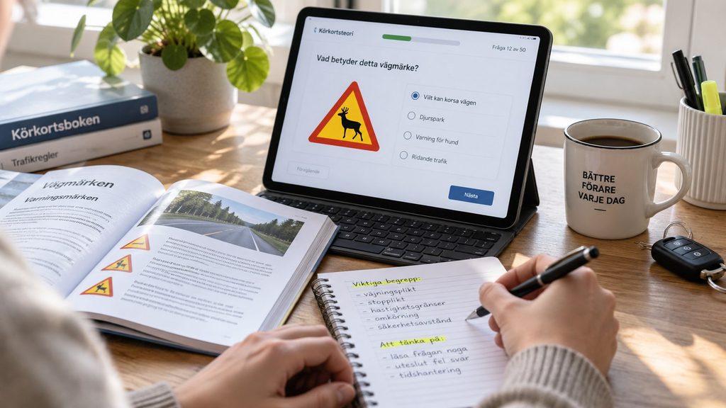 Teoriprov körkort 2026 – frågor, godkänt resultat och tips för kunskapsprovet