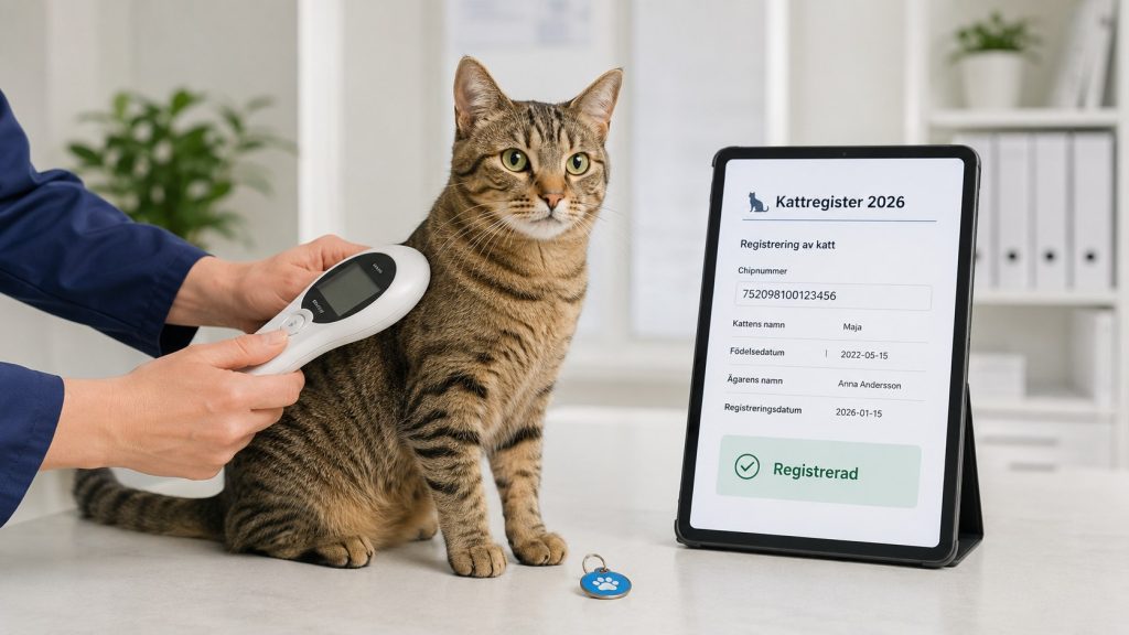 Registrera katt 2026: kostnad, tidsgränser och krav på id-märkning