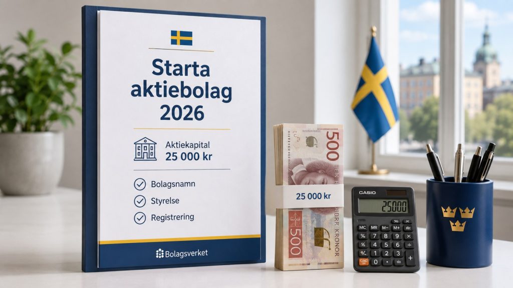 Starta aktiebolag 2026: så fungerar kravet på 25 000 kronor i aktiekapital