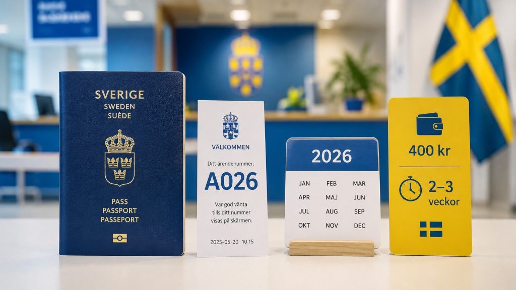 Beställa nytt pass i Sverige 2026 – kostnad, leveranstid och regler Beställa nytt pass i Sverige 2026: se priset, leveranstiden, bokningskraven, giltighetstiden och vad du måste ta med till passexpeditionen före nästa utlandsresa. Läs hela guiden före bokning.