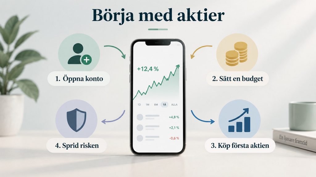 Att börja med aktier 2026 – så kommer nybörjare i Sverige i gång steg för steg
