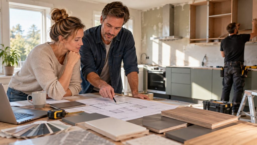 Köksrenovering 2026: kostnad, ROT-avdrag, budget och planering steg för steg