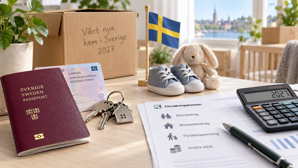 Flytta till Sverige 2027 – när får du rätt till barnbidrag, bostadsbidrag och andra ersättningar