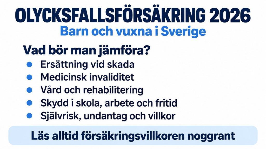 Olycksfallsförsäkring 2026 – så fungerar skyddet för barn och vuxna i Sverige