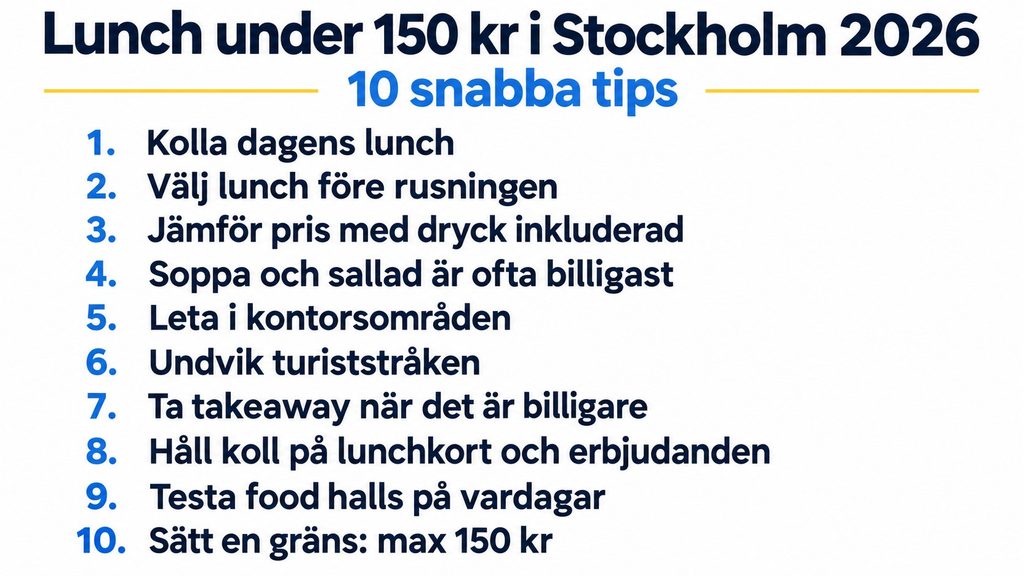 Lunch under 150 kr i Stockholm 2026 – tio prisvärda tips