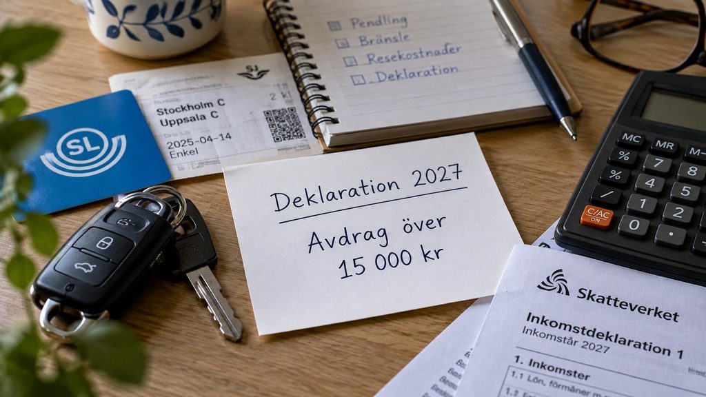 Reseavdrag i deklarationen 2027 – så fungerar den nya 15 000-kronorsgränsen