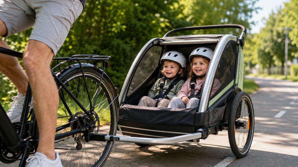 Cykla med barn 2026 – regler för cykelstol, cykelvagn och hjälm i Sverige