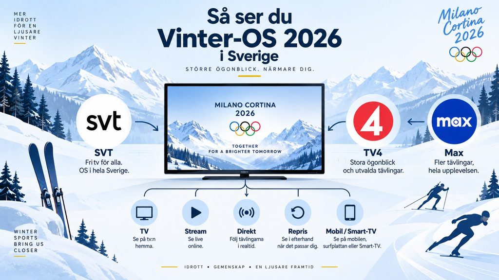 Vinter-OS 2026 på TV och stream i Sverige – se OS 2026 på SVT, TV4 och HBO Max