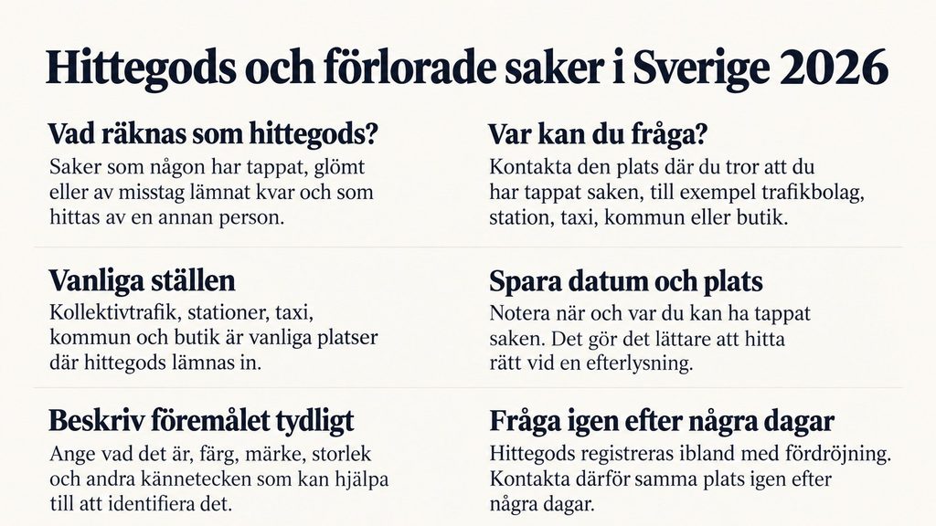 Tappat eller hittat något i Sverige 2026? Polisen, hittelön och regler steg för steg idag