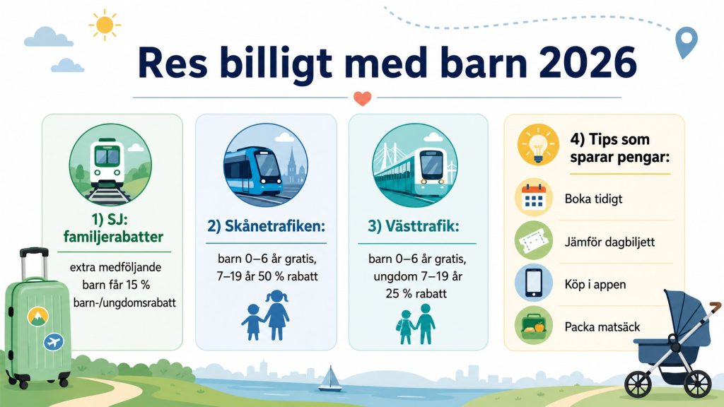 Att resa med barn i SL och SJ 2026 – regler och tips