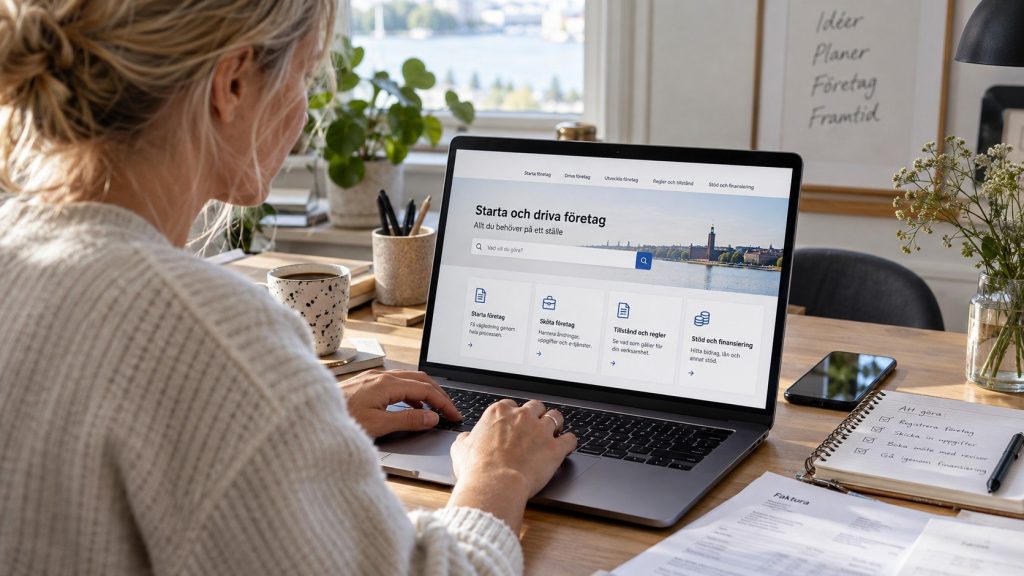 Verksamt.se 2026 – din digitala ingång för företagare Verksamt.se 2026: Så startar du företag, registrerar F-skatt, loggar in med BankID och använder Mina sidor. Se avgifter och steg-för-steg-guide.